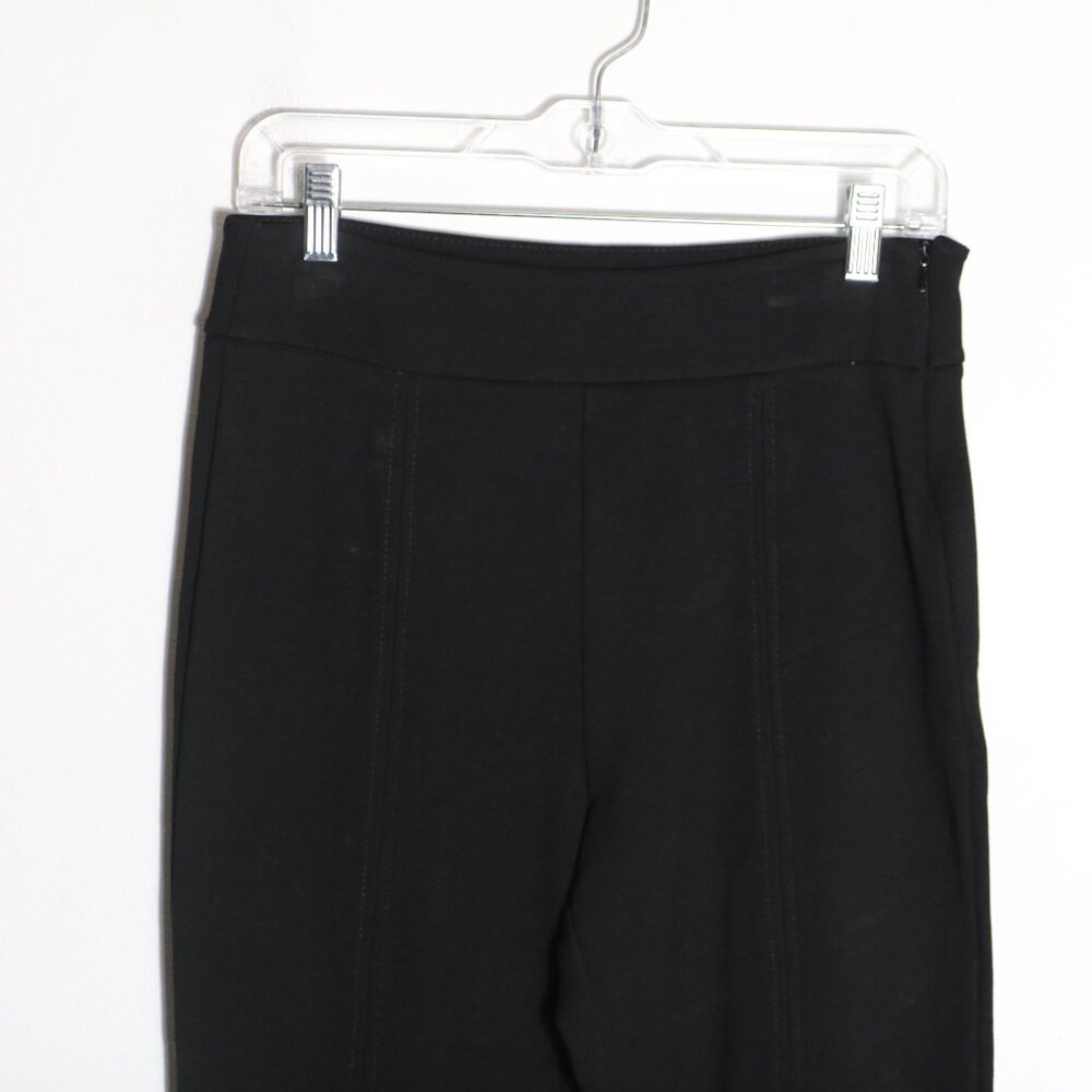ME+EM Ponte Pull On Pant Womens 6 Black Ankle Center Seam Back Slit Classic Work - Picture 3 of 8